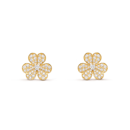 [Plus&Max]FRIVOLE GOLD FLOWER DIAMOND EARRINGS