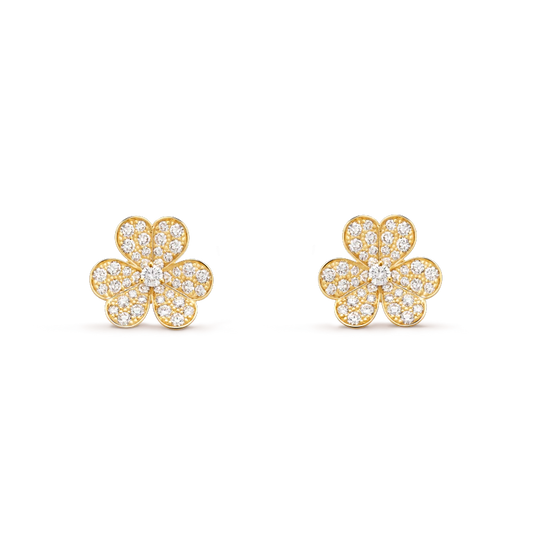 [Plus&Max]FRIVOLE GOLD FLOWER DIAMOND EARRINGS