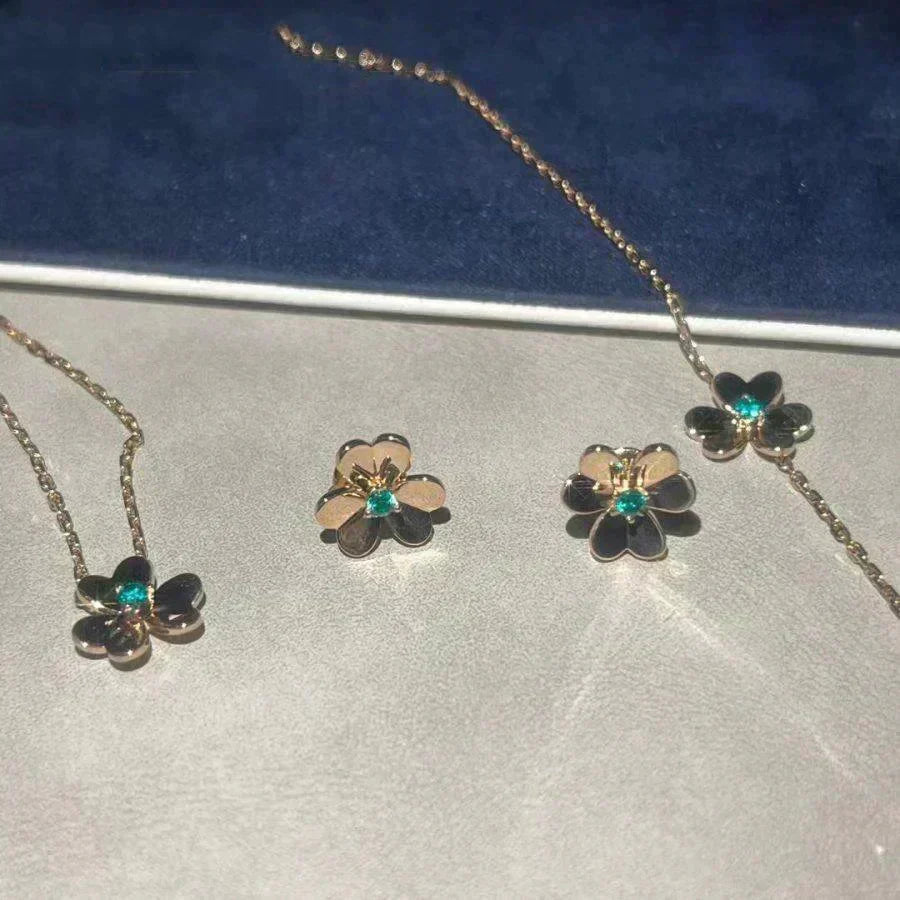 [Plus&Max]FRIVOLE  FLOWER MALACHITE EARRINGS