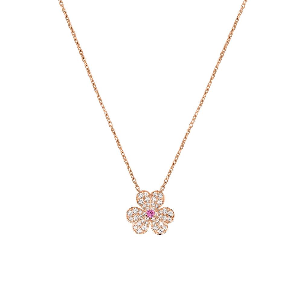 [Plus&Max]FRIVOLE ROSE GOLD FLOWER DIAMOND NECKLACE
