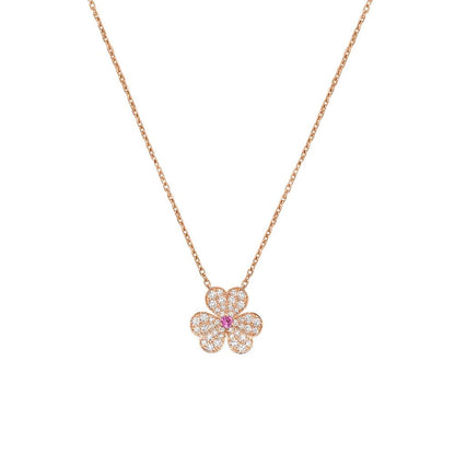 [Plus&Max]FRIVOLE ROSE GOLD FLOWER DIAMOND NECKLACE