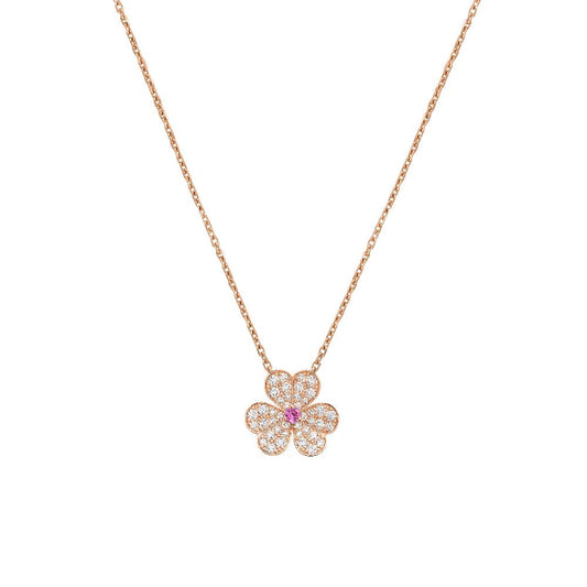 [Plus&Max]FRIVOLE ROSE GOLD FLOWER DIAMOND NECKLACE