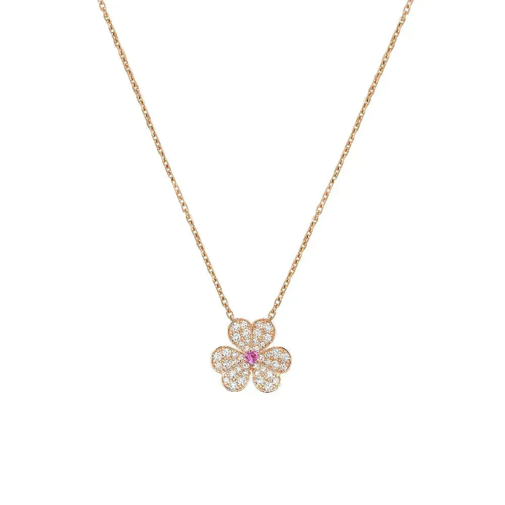 [Plus&Max]FRIVOLE ROSE GOLD FLOWER DIAMOND NECKLACE