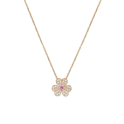 [Plus&Max]FRIVOLE ROSE GOLD FLOWER DIAMOND NECKLACE