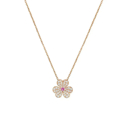 [Plus&Max]FRIVOLE ROSE GOLD FLOWER DIAMOND NECKLACE