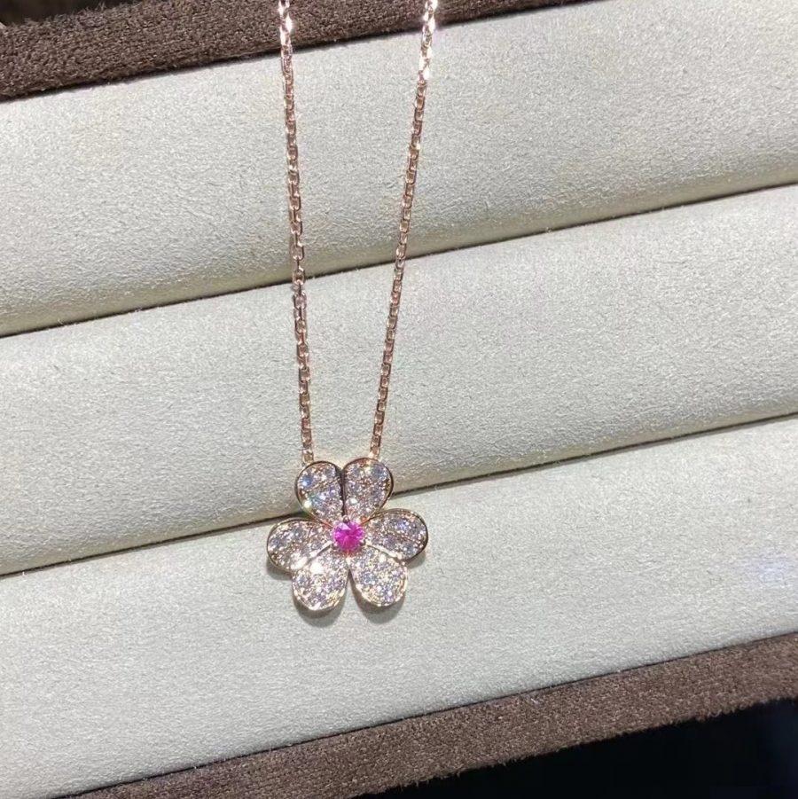 [Plus&Max]FRIVOLE ROSE GOLD FLOWER DIAMOND NECKLACE