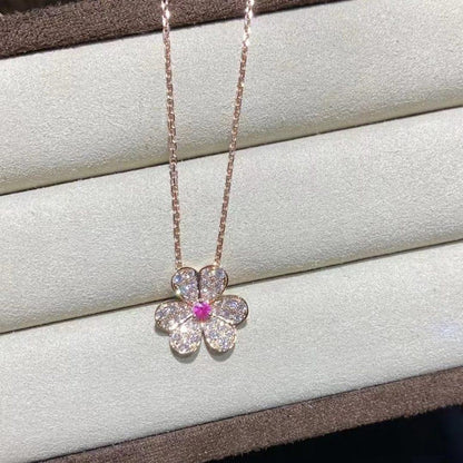 [Plus&Max]FRIVOLE ROSE GOLD FLOWER DIAMOND NECKLACE
