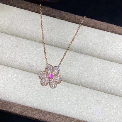 [Plus&Max]FRIVOLE ROSE GOLD FLOWER DIAMOND NECKLACE