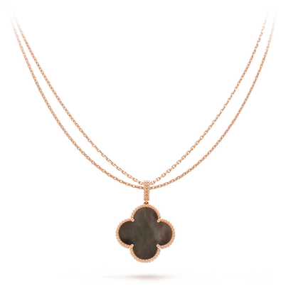 [Plus&Max]CLOVER 25MM GOLD DARK MOP BIG CLOVER NECKLACE