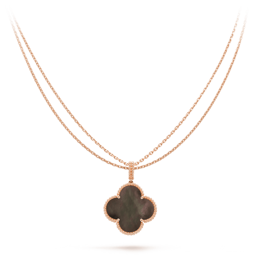 [Plus&Max]CLOVER 25MM GOLD DARK MOP BIG CLOVER NECKLACE