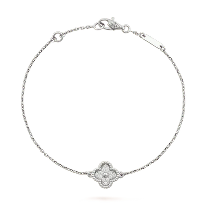 [Plus&Max]CLOVER  SINGLE FLOWER BRACELET SILVER