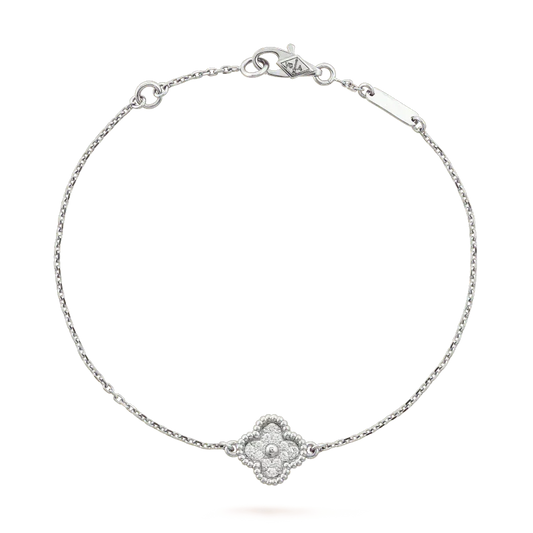 [Plus&Max]CLOVER  SINGLE FLOWER BRACELET SILVER