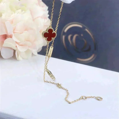 [Plus&Max]CLOVER  CARNELIAN SINGLE FLOWER BRACELET