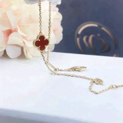 [Plus&Max]CLOVER  CARNELIAN SINGLE FLOWER BRACELET