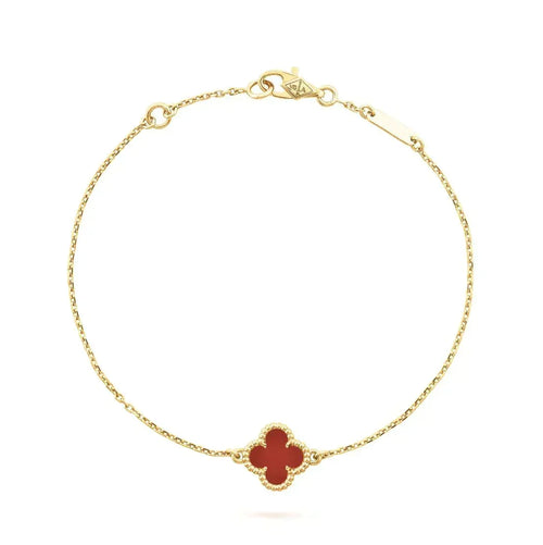 [Plus&Max]CLOVER  CARNELIAN SINGLE FLOWER BRACELET