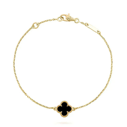 [Plus&Max]CLOVER ONYX SINGLE FLOWER BRACELET