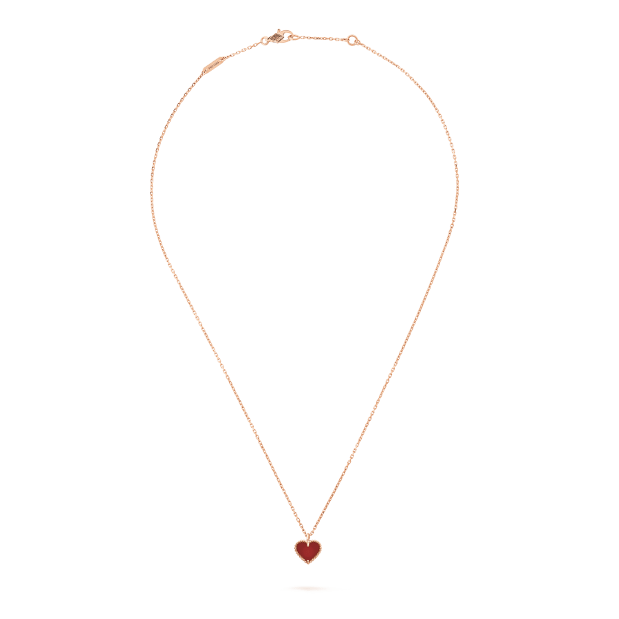 [Plus&Max]SWEET CLOVER CARNELIAN HEART NECKLACE