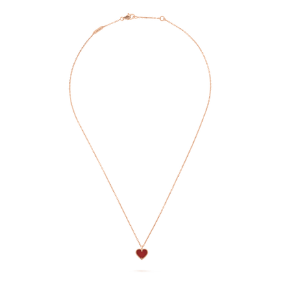 [Plus&Max]SWEET CLOVER CARNELIAN HEART NECKLACE