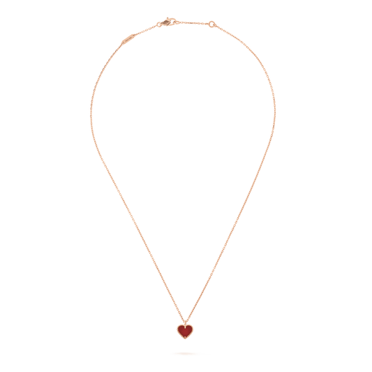 [Plus&Max]SWEET CLOVER CARNELIAN HEART NECKLACE