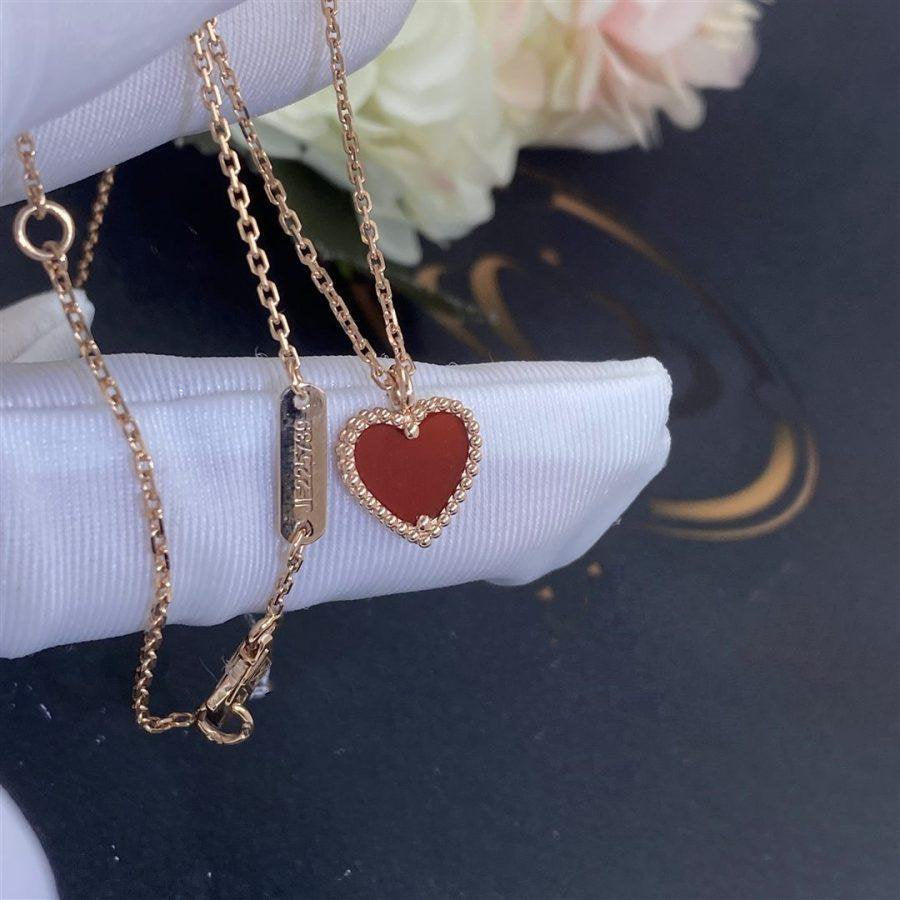 [Plus&Max]SWEET CLOVER CARNELIAN HEART NECKLACE