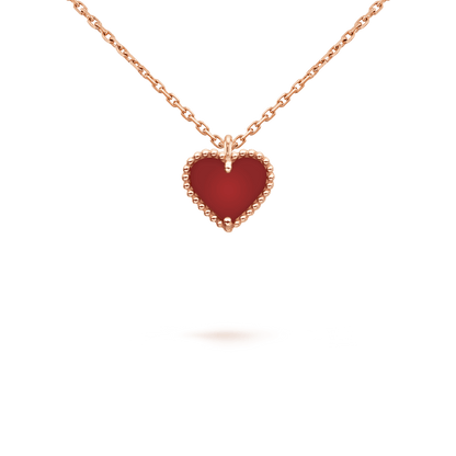 [Plus&Max]SWEET CLOVER CARNELIAN HEART NECKLACE