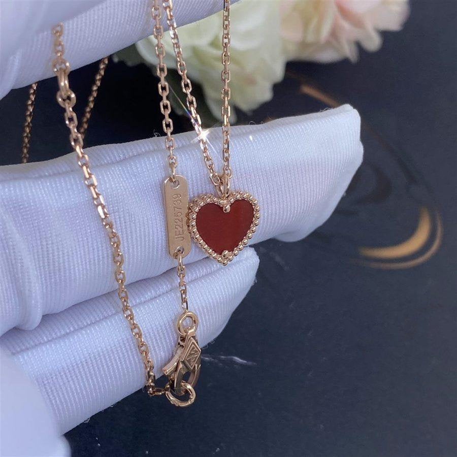 [Plus&Max]SWEET CLOVER CARNELIAN HEART NECKLACE