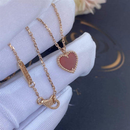 [Plus&Max]SWEET CLOVER CARNELIAN HEART NECKLACE