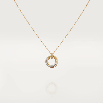 [Plus&Max]TRINITY NECKLACE SILVER GOLD PINK GOLD DIAMONDS