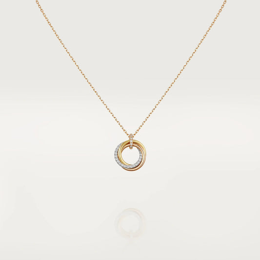 [Plus&Max]TRINITY NECKLACE SILVER GOLD PINK GOLD DIAMONDS