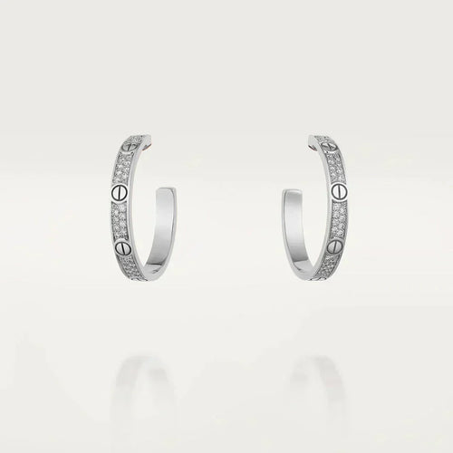 [Plus&Max]LOVE DIAMOND SILVER HOOP EARRINGS