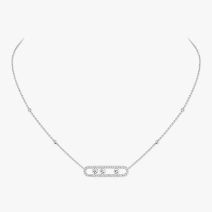 [Plus&Max] Move Pave_ Rose Gold Diamond Necklace