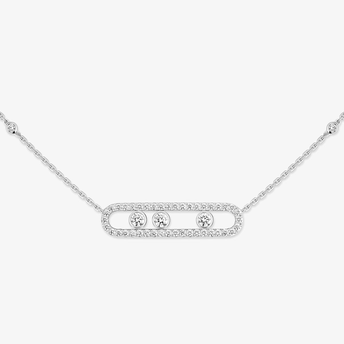 [Plus&Max] Move Pave_ Rose Gold Diamond Necklace