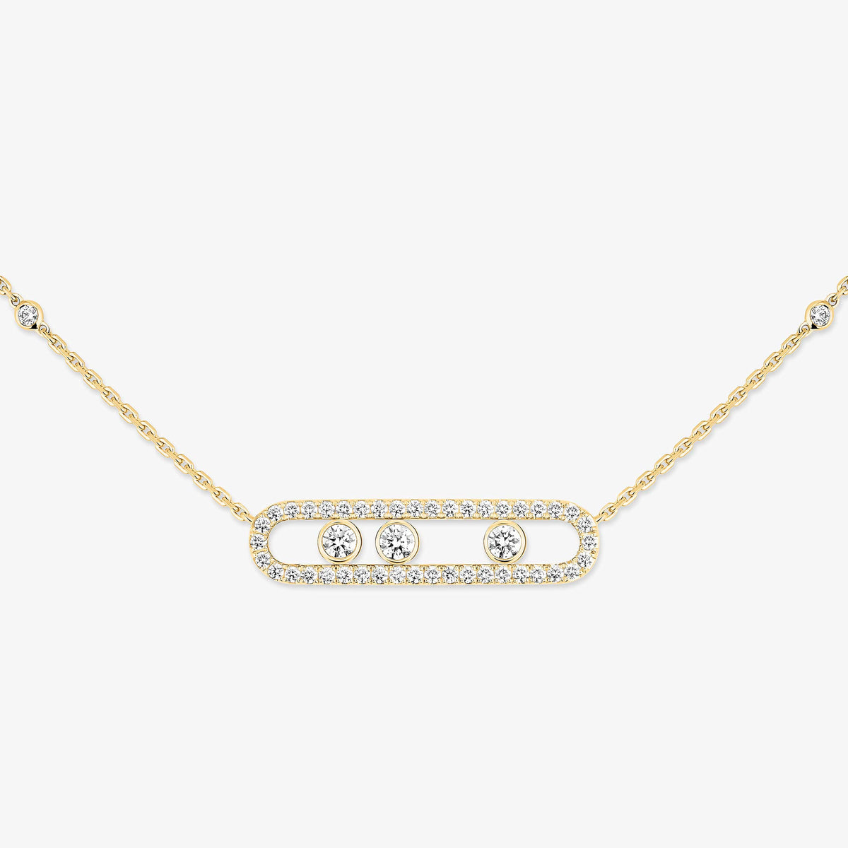 [Plus&Max] Move Pave_ Rose Gold Diamond Necklace