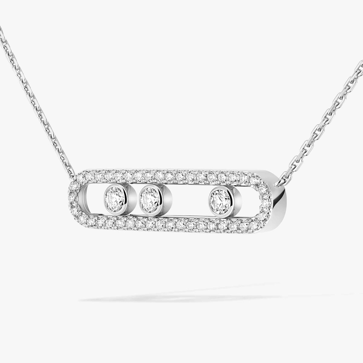 [Plus&Max] Move Pave_ Rose Gold Diamond Necklace