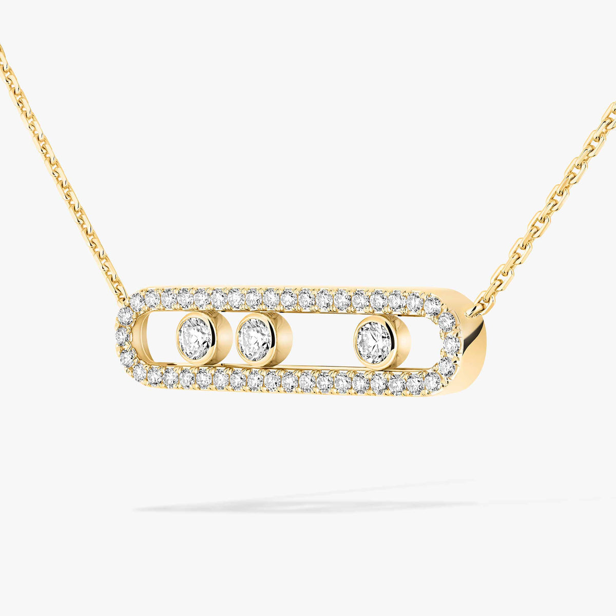 [Plus&Max] Move Pave_ Rose Gold Diamond Necklace
