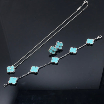 [Plus&Max]CLOVER 1 DIAMOND BLUE SKY SILVER EARRINGS