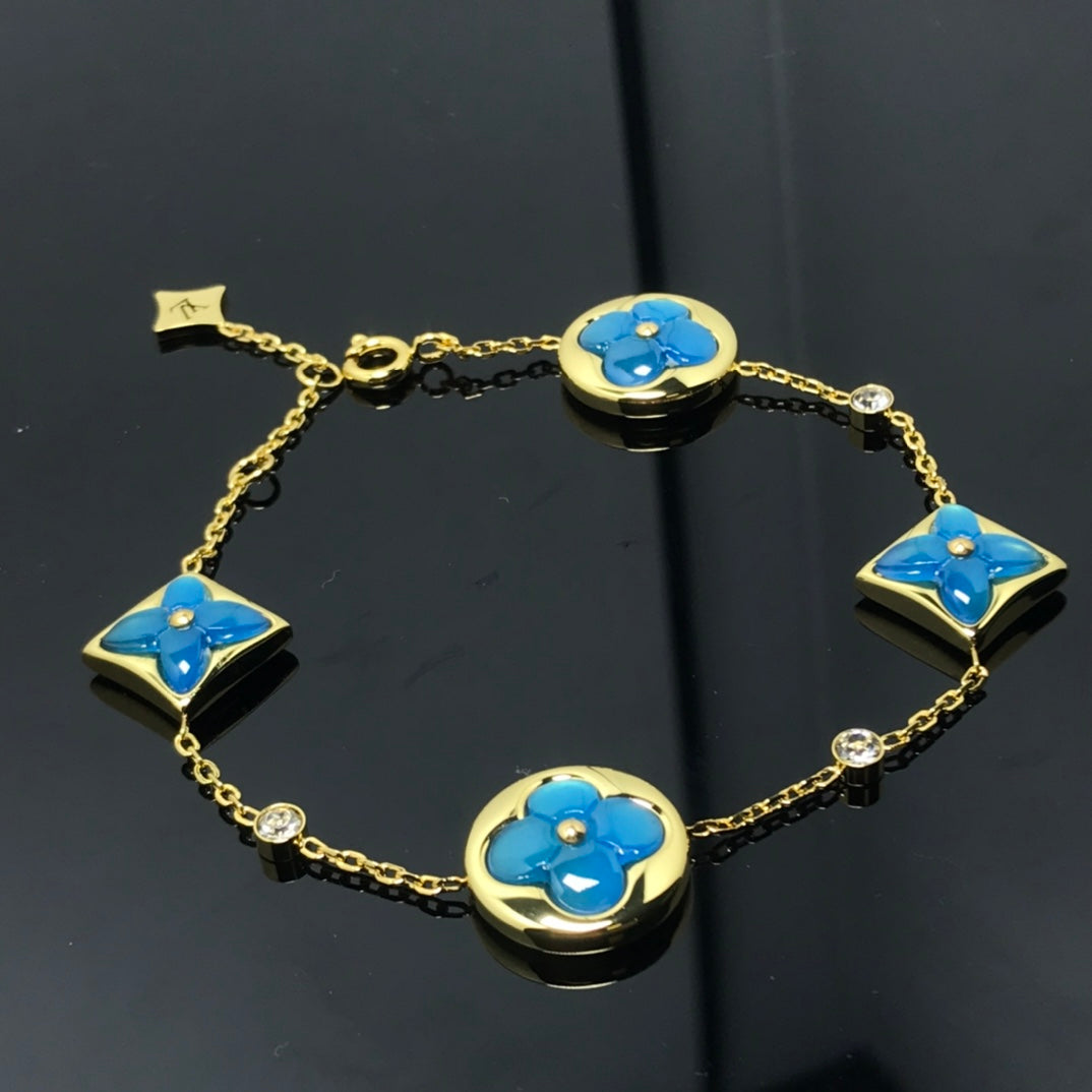 [Plus&Max]STAR AND SUN 4 MOTIF BLUE BRACELET