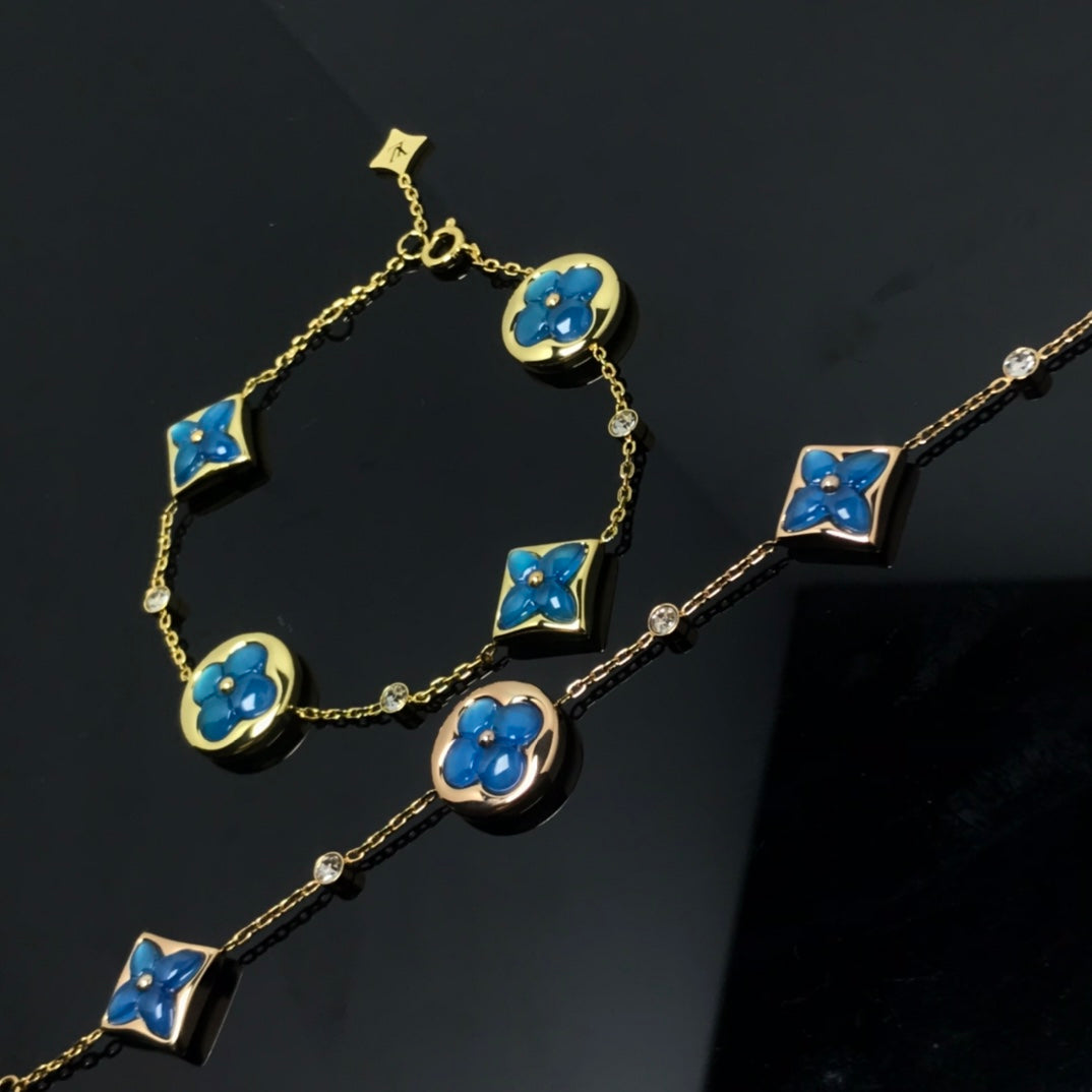[Plus&Max]STAR AND SUN 4 MOTIF BLUE BRACELET
