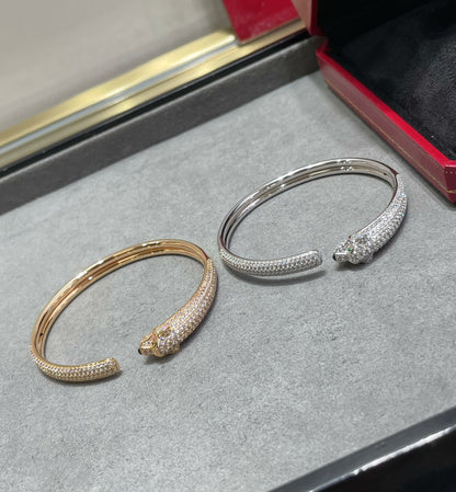 [Plus&Max]PANTHERE FULL DIAMOND OPEN BRACELET