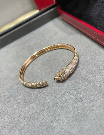 [Plus&Max]PANTHERE FULL DIAMOND OPEN BRACELET