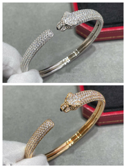 [Plus&Max]PANTHERE FULL DIAMOND OPEN BRACELET