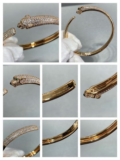 [Plus&Max]PANTHERE FULL DIAMOND OPEN BRACELET