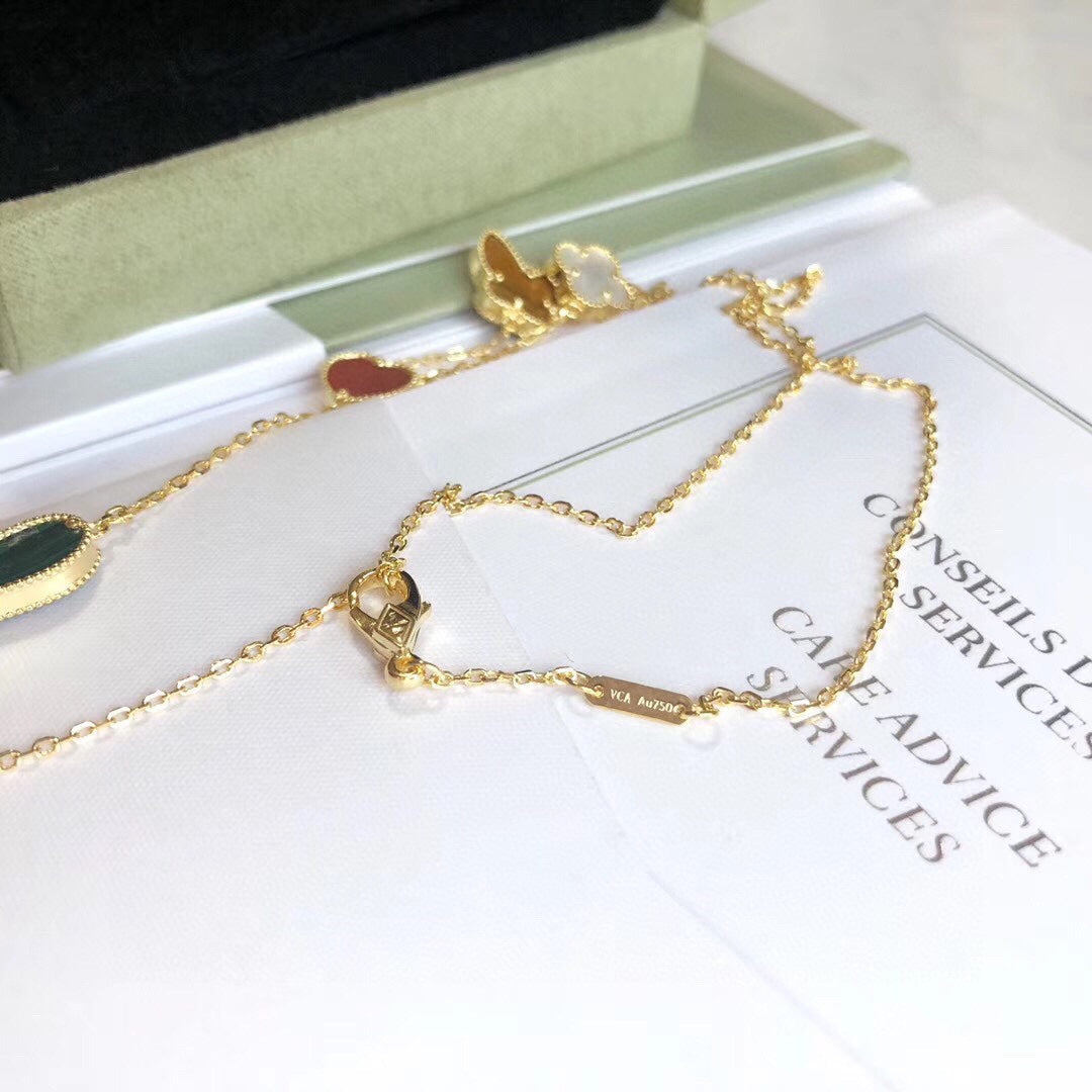 [Plus&Max]LUCKY SPRING 4 MOTIFS ROSE GOLD NECKLACE