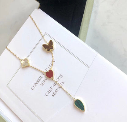 [Plus&Max]LUCKY SPRING 4 MOTIFS ROSE GOLD NECKLACE