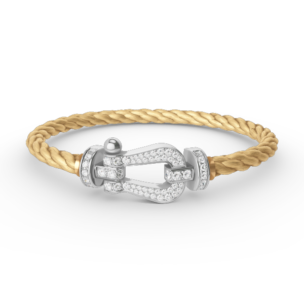 [Plus&Max]FORCE LARGE HORSESHOE FULL DIAMOND BRACELET SILVER