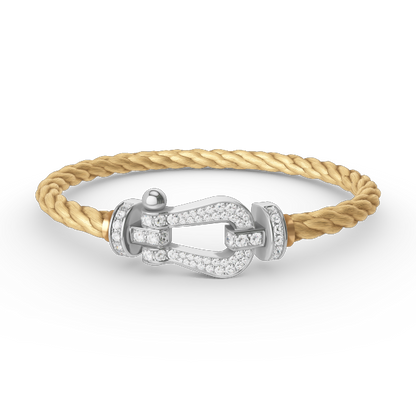 [Plus&Max]FORCE LARGE HORSESHOE FULL DIAMOND BRACELET SILVER
