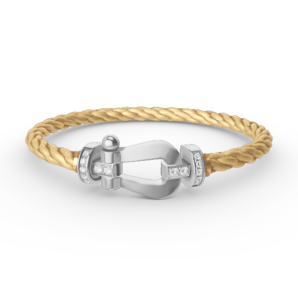 [Plus&Max]FORCE LARGE HORSESHOE HALF DIAMOND BRACELET SILVER
