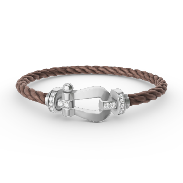 [Plus&Max]FORCE LARGE HORSESHOE HALF DIAMOND BRACELET SILVER