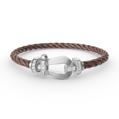 [Plus&Max]FORCE LARGE HORSESHOE HALF DIAMOND BRACELET SILVER