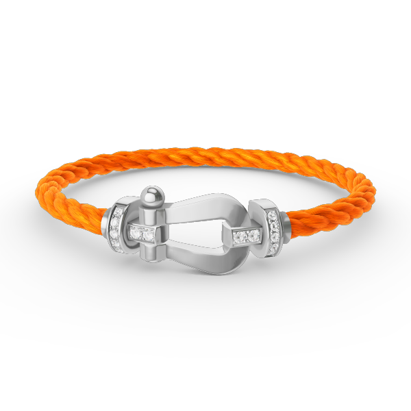 [Plus&Max]FORCE LARGE HORSESHOE HALF DIAMOND BRACELET SILVER